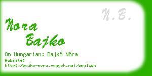 nora bajko business card
