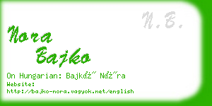 nora bajko business card